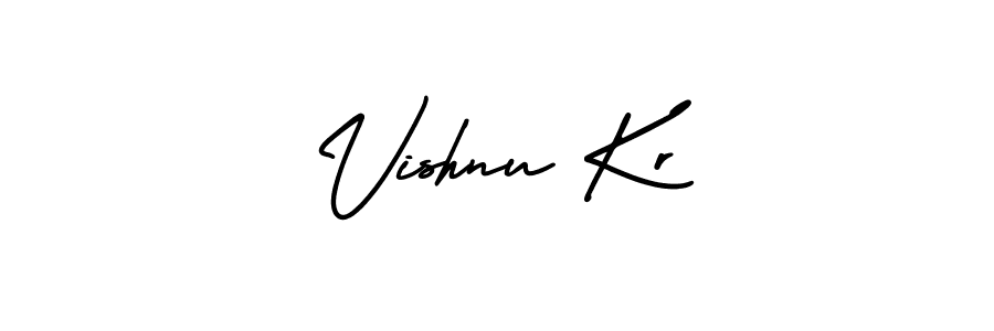 Make a beautiful signature design for name Vishnu Kr. With this signature (AmerikaSignatureDemo-Regular) style, you can create a handwritten signature for free. Vishnu Kr signature style 3 images and pictures png