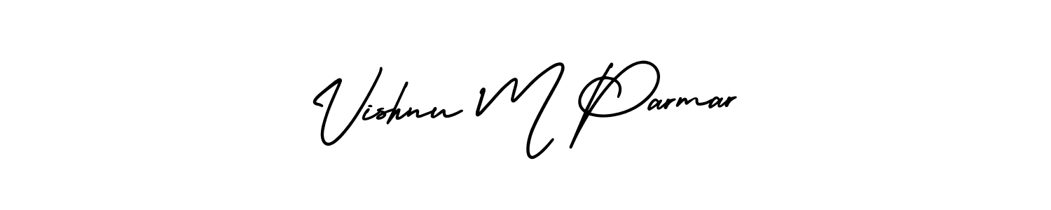 if you are searching for the best signature style for your name Vishnu M Parmar. so please give up your signature search. here we have designed multiple signature styles  using AmerikaSignatureDemo-Regular. Vishnu M Parmar signature style 3 images and pictures png