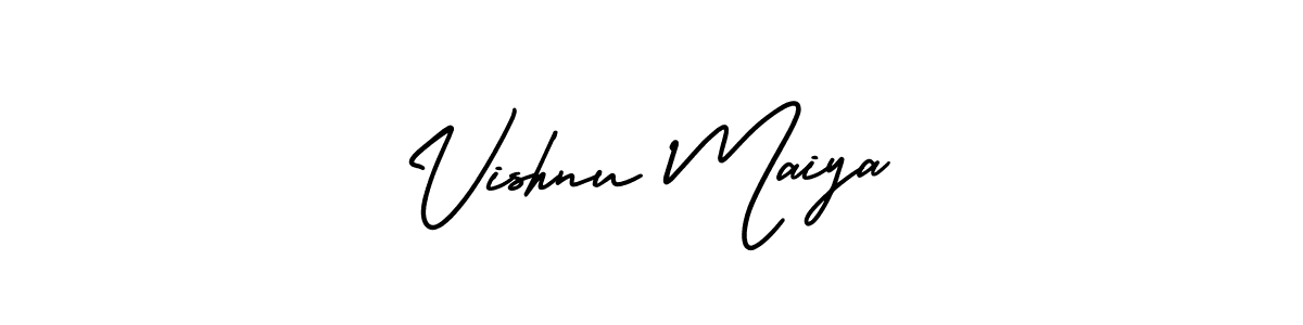 How to make Vishnu Maiya signature? AmerikaSignatureDemo-Regular is a professional autograph style. Create handwritten signature for Vishnu Maiya name. Vishnu Maiya signature style 3 images and pictures png