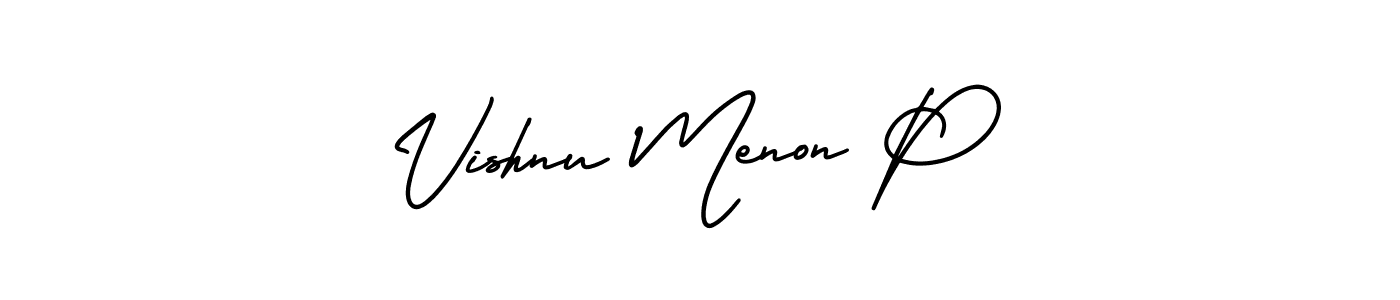 Also You can easily find your signature by using the search form. We will create Vishnu Menon P name handwritten signature images for you free of cost using AmerikaSignatureDemo-Regular sign style. Vishnu Menon P signature style 3 images and pictures png