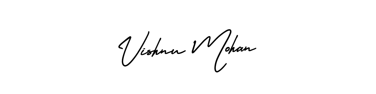 Make a beautiful signature design for name Vishnu Mohan. With this signature (AmerikaSignatureDemo-Regular) style, you can create a handwritten signature for free. Vishnu Mohan signature style 3 images and pictures png