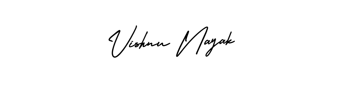 Make a beautiful signature design for name Vishnu Nayak. With this signature (AmerikaSignatureDemo-Regular) style, you can create a handwritten signature for free. Vishnu Nayak signature style 3 images and pictures png