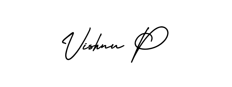 Also we have Vishnu P name is the best signature style. Create professional handwritten signature collection using AmerikaSignatureDemo-Regular autograph style. Vishnu P signature style 3 images and pictures png