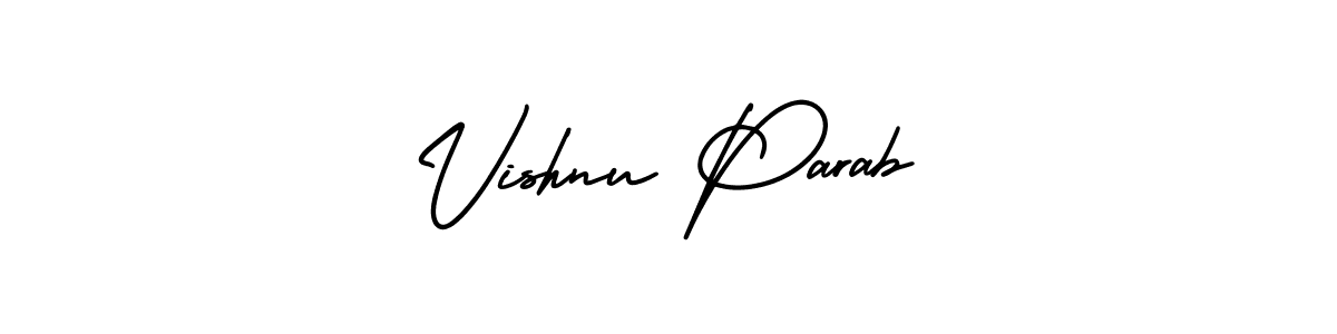 Make a beautiful signature design for name Vishnu Parab. With this signature (AmerikaSignatureDemo-Regular) style, you can create a handwritten signature for free. Vishnu Parab signature style 3 images and pictures png
