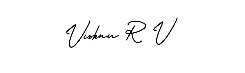 It looks lik you need a new signature style for name Vishnu R V. Design unique handwritten (AmerikaSignatureDemo-Regular) signature with our free signature maker in just a few clicks. Vishnu R V signature style 3 images and pictures png