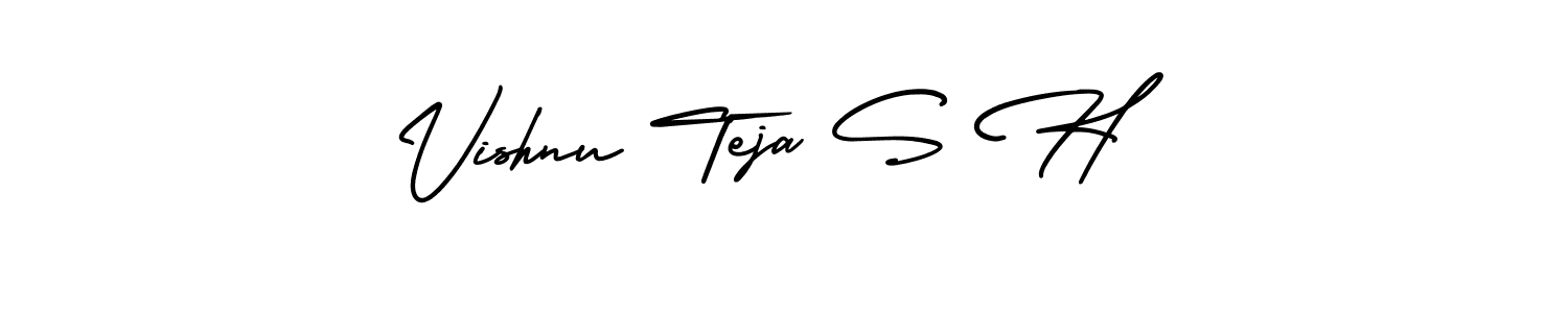 Create a beautiful signature design for name Vishnu Teja S H. With this signature (AmerikaSignatureDemo-Regular) fonts, you can make a handwritten signature for free. Vishnu Teja S H signature style 3 images and pictures png