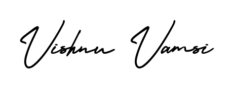 Generate high-definition signature styles for Vishnu Vamsi. The AmerikaSignatureDemo-Regular typeface ensures crisp legibility and sophisticated design. Vishnu Vamsi signature style 3 images and pictures png