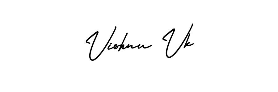 Vishnu Vk stylish signature style. Best Handwritten Sign (AmerikaSignatureDemo-Regular) for my name. Handwritten Signature Collection Ideas for my name Vishnu Vk. Vishnu Vk signature style 3 images and pictures png