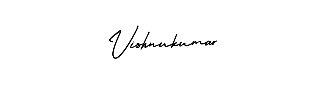 The best way (AmerikaSignatureDemo-Regular) to make a short signature is to pick only two or three words in your name. The name Vishnukumar include a total of six letters. For converting this name. Vishnukumar signature style 3 images and pictures png