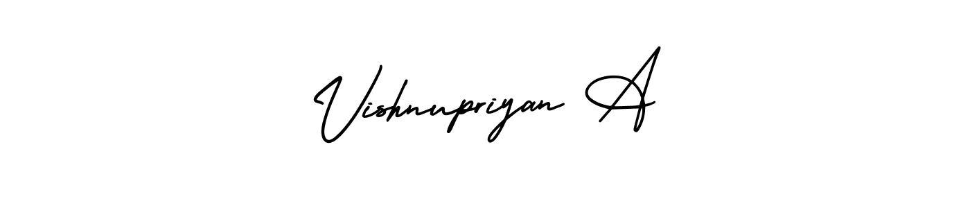 Design your own signature with our free online signature maker. With this signature software, you can create a handwritten (AmerikaSignatureDemo-Regular) signature for name Vishnupriyan A. Vishnupriyan A signature style 3 images and pictures png