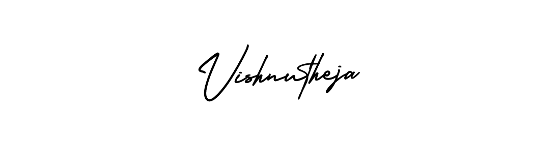 It looks lik you need a new signature style for name Vishnutheja. Design unique handwritten (AmerikaSignatureDemo-Regular) signature with our free signature maker in just a few clicks. Vishnutheja signature style 3 images and pictures png