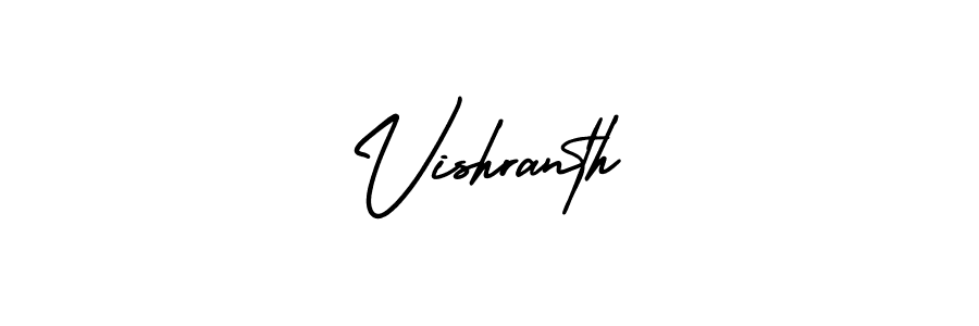 Make a beautiful signature design for name Vishranth. With this signature (AmerikaSignatureDemo-Regular) style, you can create a handwritten signature for free. Vishranth signature style 3 images and pictures png
