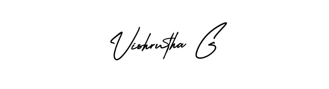 Make a beautiful signature design for name Vishrutha G. With this signature (AmerikaSignatureDemo-Regular) style, you can create a handwritten signature for free. Vishrutha G signature style 3 images and pictures png