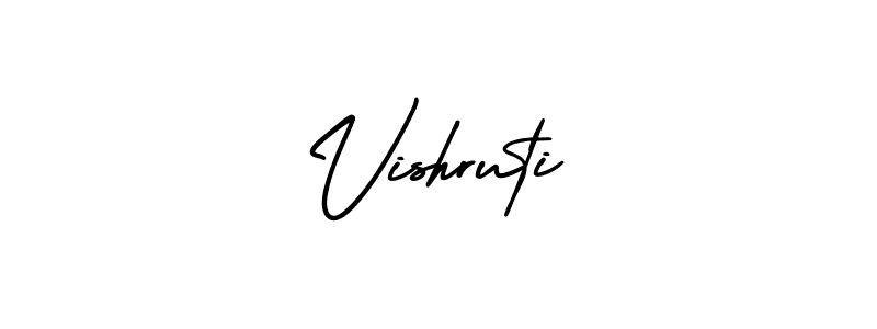 Use a signature maker to create a handwritten signature online. With this signature software, you can design (AmerikaSignatureDemo-Regular) your own signature for name Vishruti. Vishruti signature style 3 images and pictures png