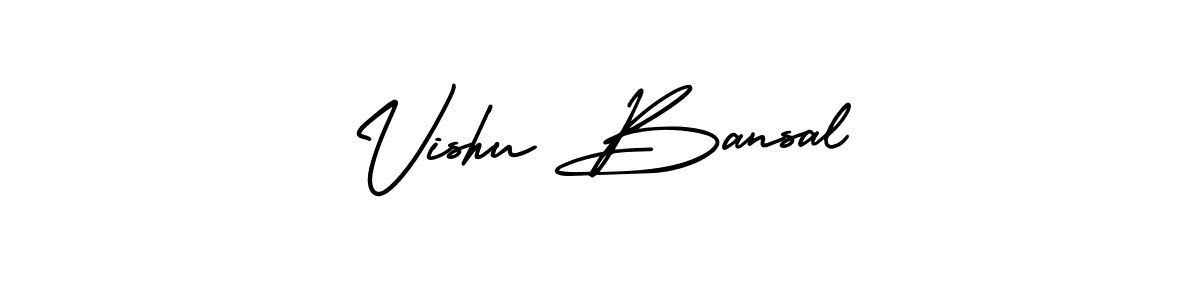 It looks lik you need a new signature style for name Vishu Bansal. Design unique handwritten (AmerikaSignatureDemo-Regular) signature with our free signature maker in just a few clicks. Vishu Bansal signature style 3 images and pictures png