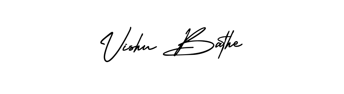 Create a beautiful signature design for name Vishu Bathe. With this signature (AmerikaSignatureDemo-Regular) fonts, you can make a handwritten signature for free. Vishu Bathe signature style 3 images and pictures png