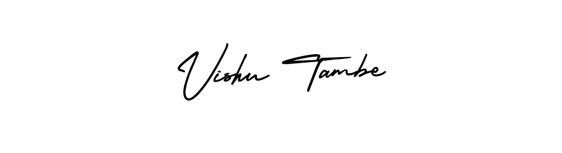 How to Draw Vishu Tambe signature style? AmerikaSignatureDemo-Regular is a latest design signature styles for name Vishu Tambe. Vishu Tambe signature style 3 images and pictures png