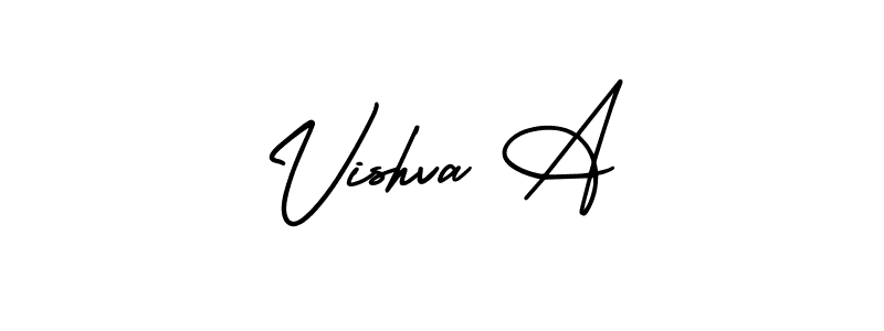 This is the best signature style for the Vishva A name. Also you like these signature font (AmerikaSignatureDemo-Regular). Mix name signature. Vishva A signature style 3 images and pictures png
