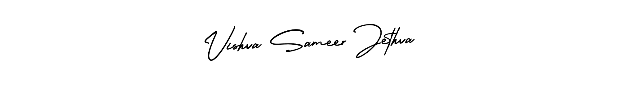 Design your own signature with our free online signature maker. With this signature software, you can create a handwritten (AmerikaSignatureDemo-Regular) signature for name Vishva Sameer Jethva. Vishva Sameer Jethva signature style 3 images and pictures png