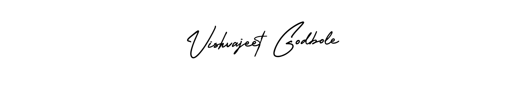 This is the best signature style for the Vishvajeet Godbole name. Also you like these signature font (AmerikaSignatureDemo-Regular). Mix name signature. Vishvajeet Godbole signature style 3 images and pictures png