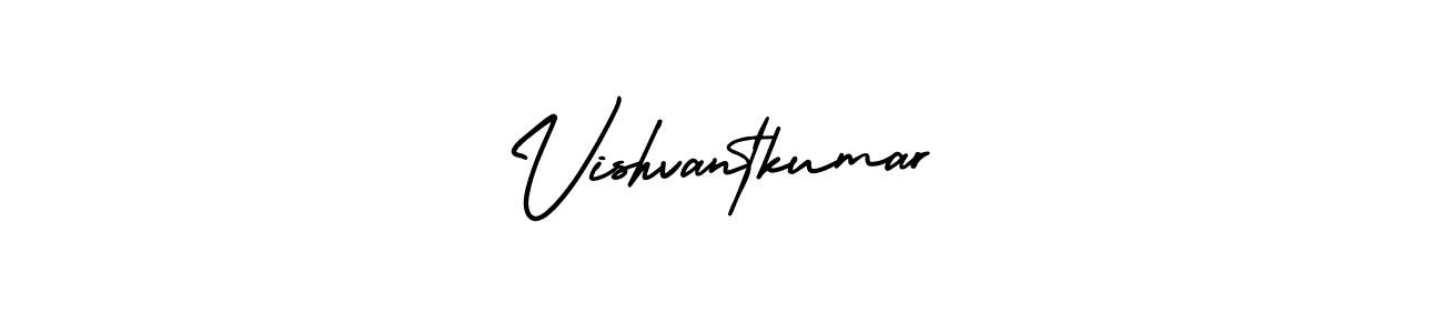 How to make Vishvantkumar name signature. Use AmerikaSignatureDemo-Regular style for creating short signs online. This is the latest handwritten sign. Vishvantkumar signature style 3 images and pictures png