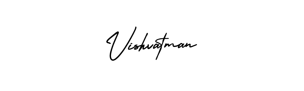 The best way (AmerikaSignatureDemo-Regular) to make a short signature is to pick only two or three words in your name. The name Vishvatman include a total of six letters. For converting this name. Vishvatman signature style 3 images and pictures png