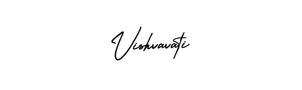 How to make Vishvavati name signature. Use AmerikaSignatureDemo-Regular style for creating short signs online. This is the latest handwritten sign. Vishvavati signature style 3 images and pictures png