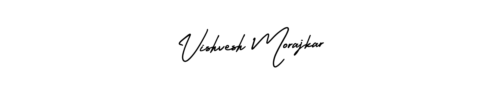 Create a beautiful signature design for name Vishvesh Morajkar. With this signature (AmerikaSignatureDemo-Regular) fonts, you can make a handwritten signature for free. Vishvesh Morajkar signature style 3 images and pictures png