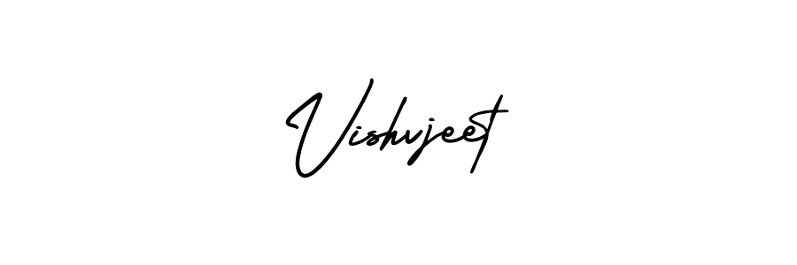 How to make Vishvjeet name signature. Use AmerikaSignatureDemo-Regular style for creating short signs online. This is the latest handwritten sign. Vishvjeet signature style 3 images and pictures png