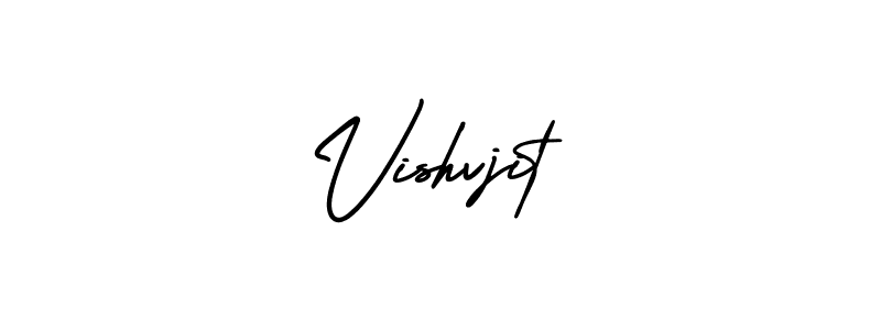 This is the best signature style for the Vishvjit name. Also you like these signature font (AmerikaSignatureDemo-Regular). Mix name signature. Vishvjit signature style 3 images and pictures png