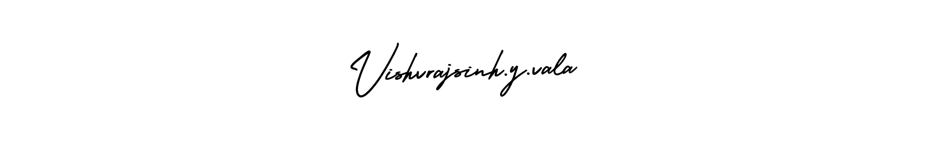 The best way (AmerikaSignatureDemo-Regular) to make a short signature is to pick only two or three words in your name. The name Vishvrajsinh.y.vala include a total of six letters. For converting this name. Vishvrajsinh.y.vala signature style 3 images and pictures png