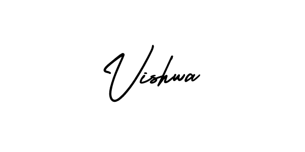 How to make Vishwa name signature. Use AmerikaSignatureDemo-Regular style for creating short signs online. This is the latest handwritten sign. Vishwa signature style 3 images and pictures png