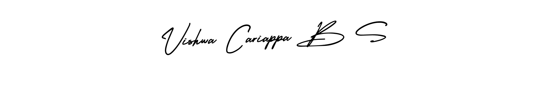 Similarly AmerikaSignatureDemo-Regular is the best handwritten signature design. Signature creator online .You can use it as an online autograph creator for name Vishwa Cariappa B S. Vishwa Cariappa B S signature style 3 images and pictures png