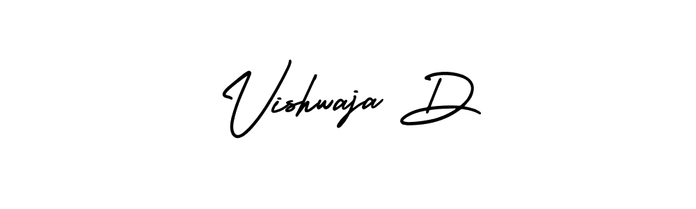 Make a beautiful signature design for name Vishwaja D. With this signature (AmerikaSignatureDemo-Regular) style, you can create a handwritten signature for free. Vishwaja D signature style 3 images and pictures png
