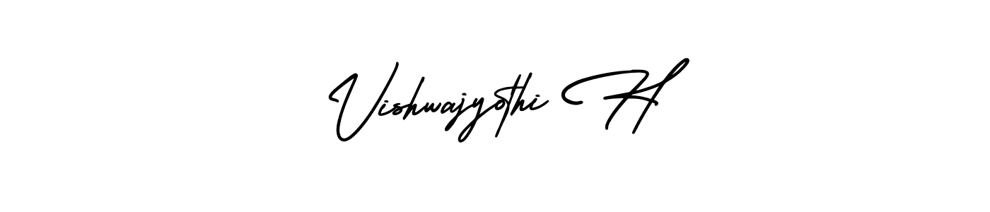 Vishwajyothi H stylish signature style. Best Handwritten Sign (AmerikaSignatureDemo-Regular) for my name. Handwritten Signature Collection Ideas for my name Vishwajyothi H. Vishwajyothi H signature style 3 images and pictures png
