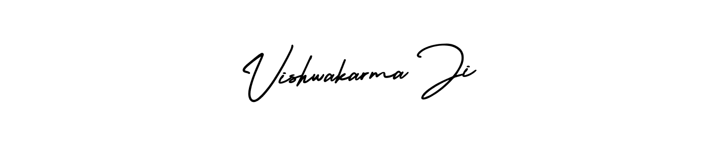 You should practise on your own different ways (AmerikaSignatureDemo-Regular) to write your name (Vishwakarma Ji) in signature. don't let someone else do it for you. Vishwakarma Ji signature style 3 images and pictures png