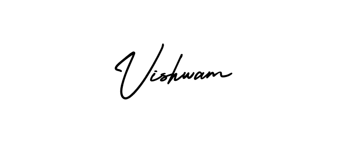 It looks lik you need a new signature style for name Vishwam. Design unique handwritten (AmerikaSignatureDemo-Regular) signature with our free signature maker in just a few clicks. Vishwam signature style 3 images and pictures png