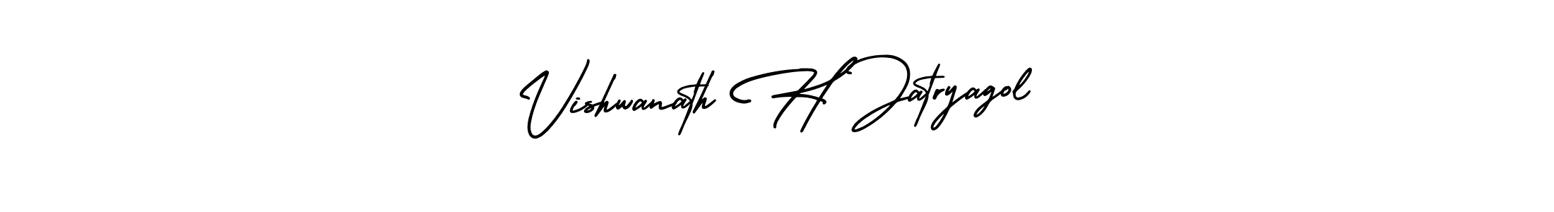 It looks lik you need a new signature style for name Vishwanath H Jatryagol. Design unique handwritten (AmerikaSignatureDemo-Regular) signature with our free signature maker in just a few clicks. Vishwanath H Jatryagol signature style 3 images and pictures png