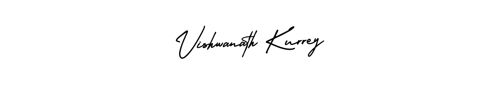 The best way (AmerikaSignatureDemo-Regular) to make a short signature is to pick only two or three words in your name. The name Vishwanath Kurrey include a total of six letters. For converting this name. Vishwanath Kurrey signature style 3 images and pictures png