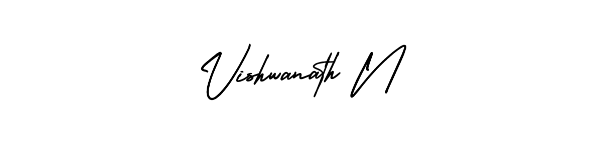 How to make Vishwanath N name signature. Use AmerikaSignatureDemo-Regular style for creating short signs online. This is the latest handwritten sign. Vishwanath N signature style 3 images and pictures png