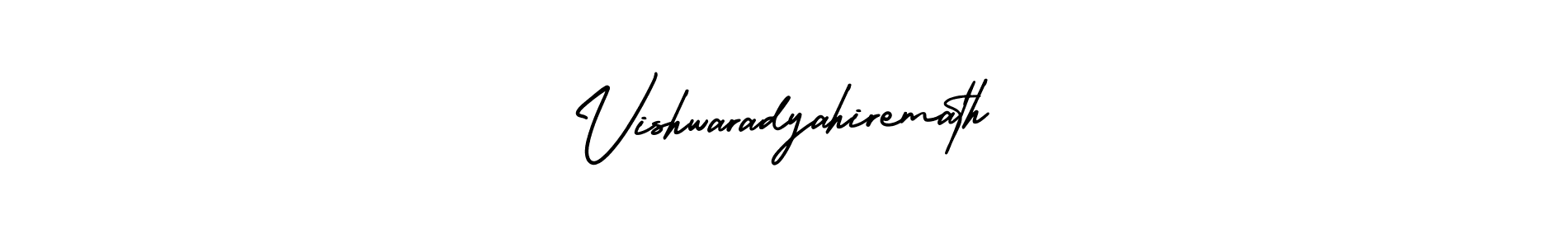 How to make Vishwaradyahiremath name signature. Use AmerikaSignatureDemo-Regular style for creating short signs online. This is the latest handwritten sign. Vishwaradyahiremath signature style 3 images and pictures png