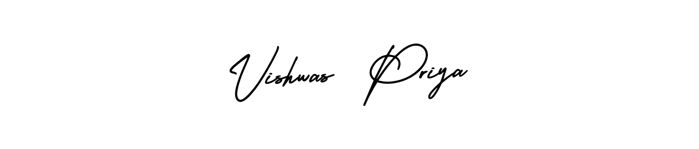 Also we have Vishwas  Priya name is the best signature style. Create professional handwritten signature collection using AmerikaSignatureDemo-Regular autograph style. Vishwas  Priya signature style 3 images and pictures png