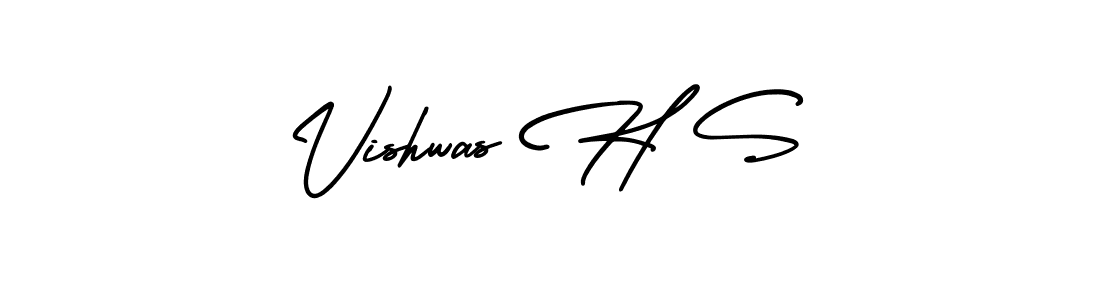 Vishwas H S stylish signature style. Best Handwritten Sign (AmerikaSignatureDemo-Regular) for my name. Handwritten Signature Collection Ideas for my name Vishwas H S. Vishwas H S signature style 3 images and pictures png