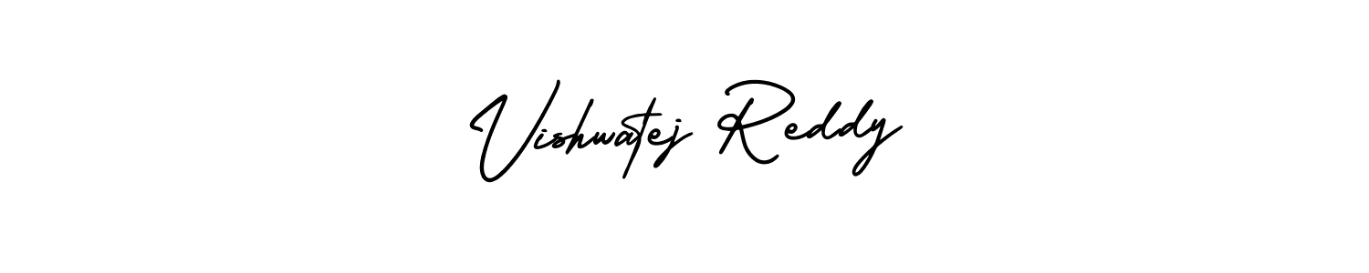 This is the best signature style for the Vishwatej Reddy name. Also you like these signature font (AmerikaSignatureDemo-Regular). Mix name signature. Vishwatej Reddy signature style 3 images and pictures png
