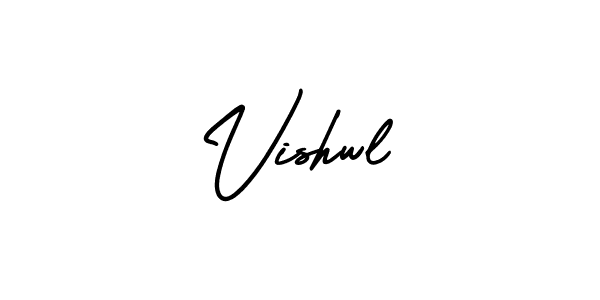 The best way (AmerikaSignatureDemo-Regular) to make a short signature is to pick only two or three words in your name. The name Vishwl include a total of six letters. For converting this name. Vishwl signature style 3 images and pictures png