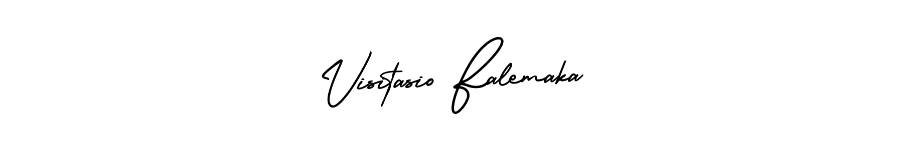 Make a beautiful signature design for name Visitasio Falemaka. With this signature (AmerikaSignatureDemo-Regular) style, you can create a handwritten signature for free. Visitasio Falemaka signature style 3 images and pictures png