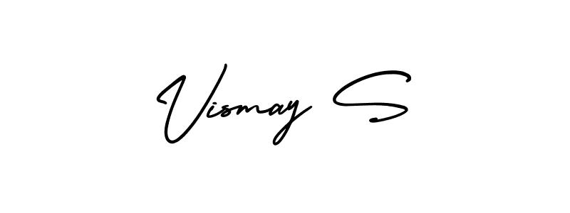 if you are searching for the best signature style for your name Vismay S. so please give up your signature search. here we have designed multiple signature styles  using AmerikaSignatureDemo-Regular. Vismay S signature style 3 images and pictures png