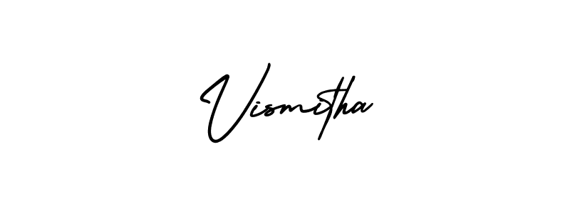 How to make Vismitha signature? AmerikaSignatureDemo-Regular is a professional autograph style. Create handwritten signature for Vismitha name. Vismitha signature style 3 images and pictures png