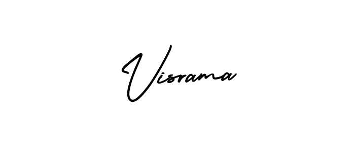 How to make Visrama name signature. Use AmerikaSignatureDemo-Regular style for creating short signs online. This is the latest handwritten sign. Visrama signature style 3 images and pictures png