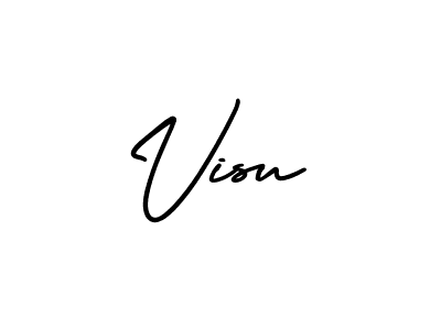 You should practise on your own different ways (AmerikaSignatureDemo-Regular) to write your name (Visu) in signature. don't let someone else do it for you. Visu signature style 3 images and pictures png